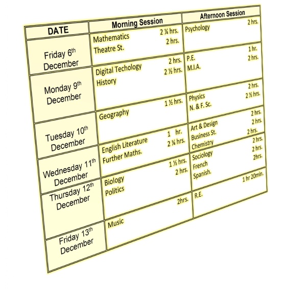 DT2 Timetables December 2024